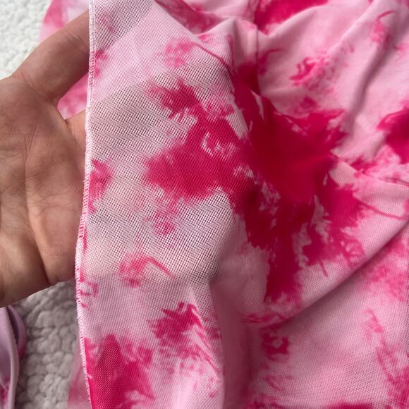 Pink Tie Dye Bikini w/ Top Cover Up Small - Picture 5 of 11